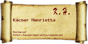 Kácser Henrietta névjegykártya
